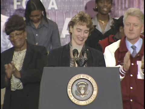 President Clinton at Earle High School (2000)