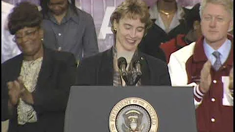 President Clinton at Earle High School (2000)