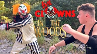 GRIM SHOOTS CLOWN! SKINNY KID VS CLOWN IN THE WOODS! CLOWN LEADER RETURNS WITH NEW CHALLENGE!