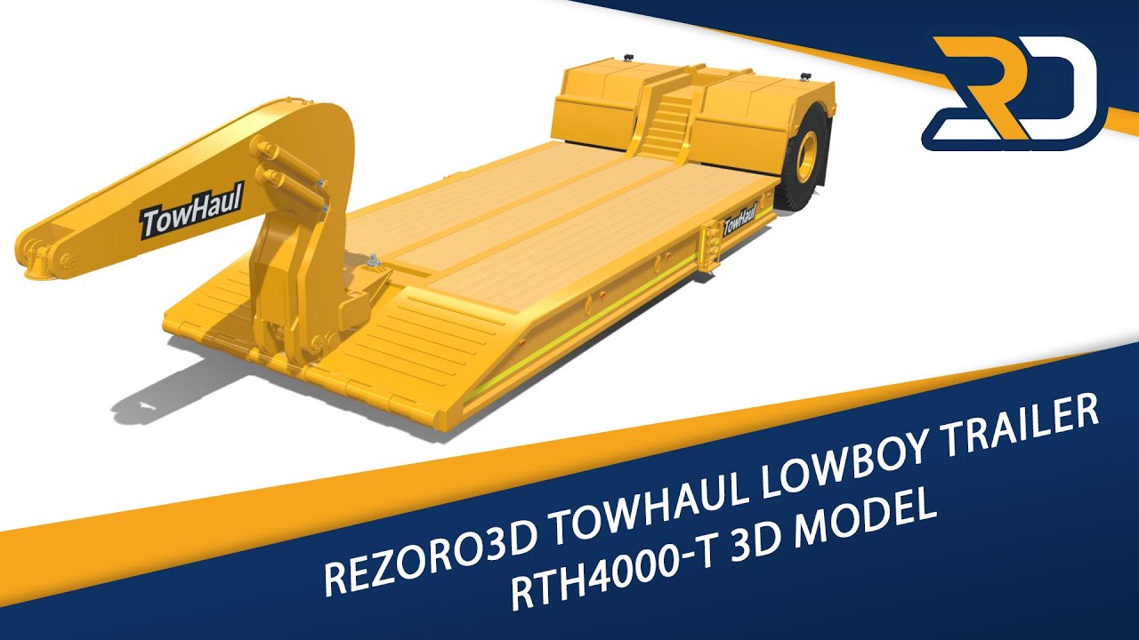 TowHaul LowBoy Trailer RTH4000-T | Ultra-Detailed Mining 3D Model by Rezoro3D