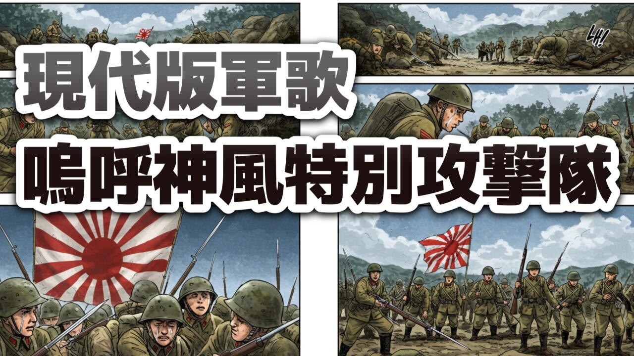 軍神の軍歌！嗚呼神風特別攻撃隊（2025年魔改編）軍歌漫画