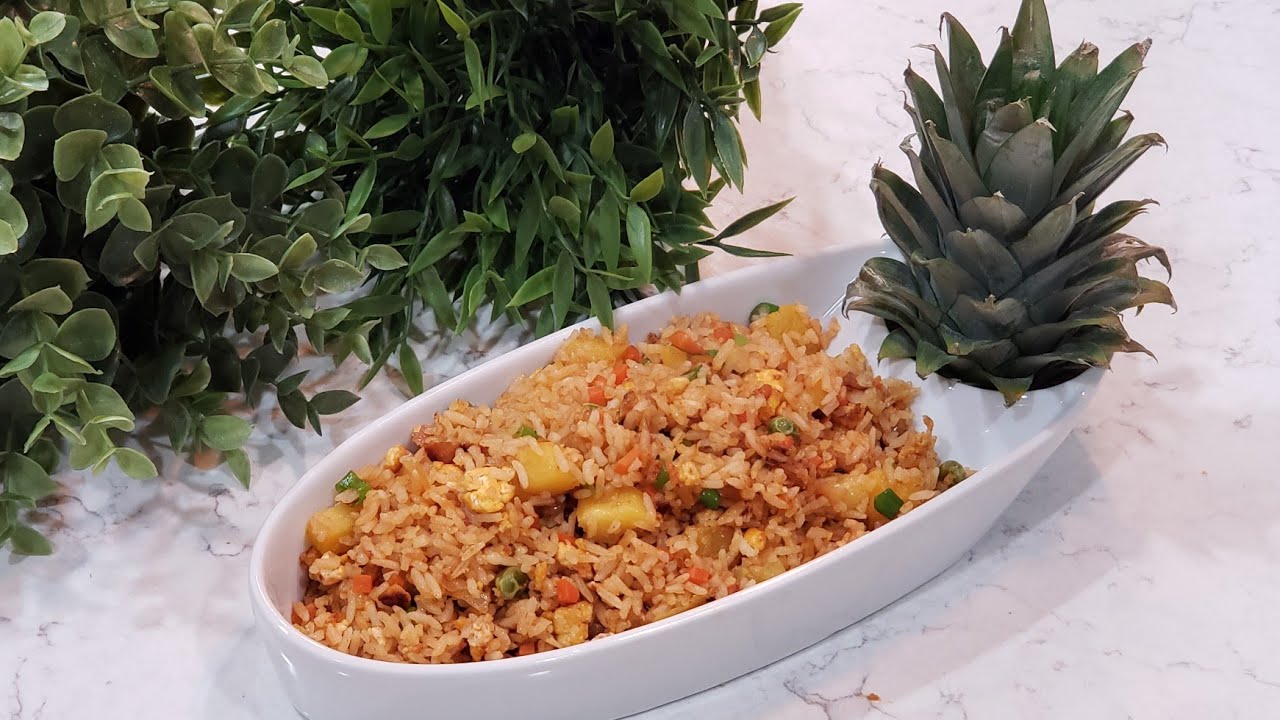 pineapple egg fried rice! quick and tasty lunch box recipe! YouTube