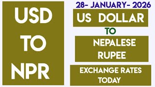 US DOLLAR TO NEPALESE CURRENCY EXCHANGE RATES TODAY 28 JANUARY 2026