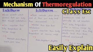 Mechanism Of Thermoregulation | Ectotherm | Endotherm | Heterotherm | Poikilotherm | Homeotherm