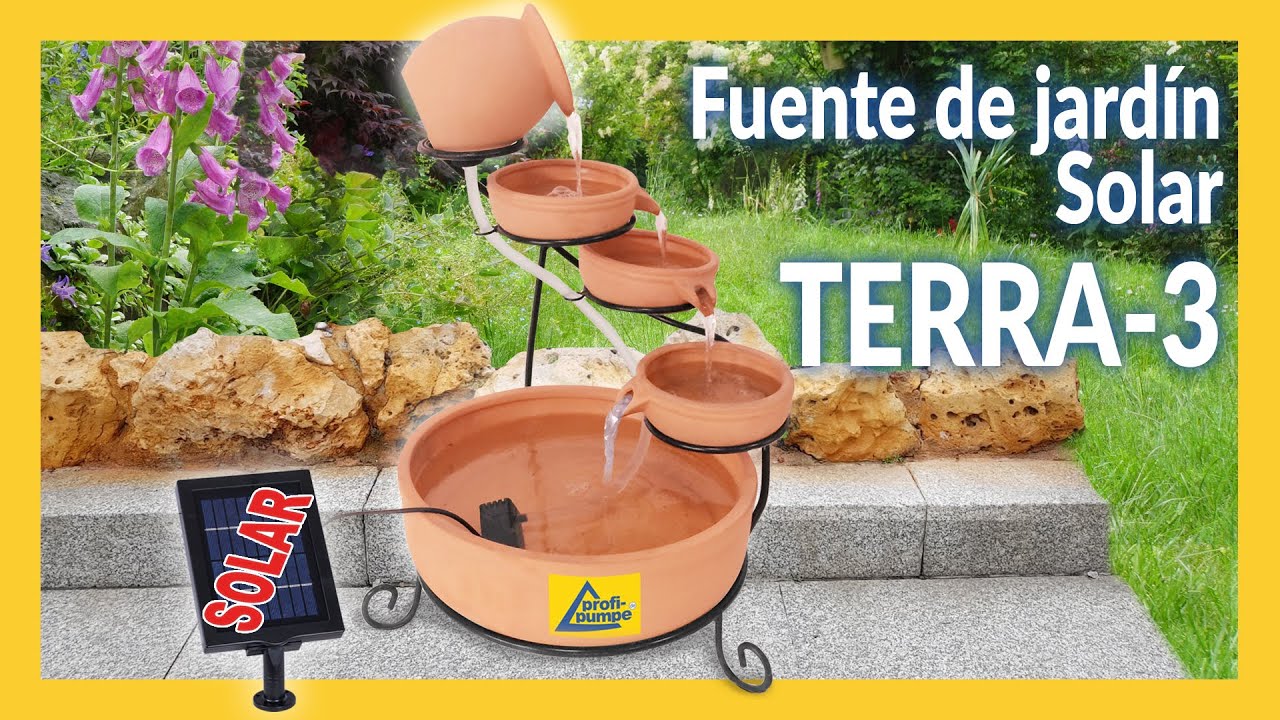Fuente de jardín solar Terra-3 ­- español