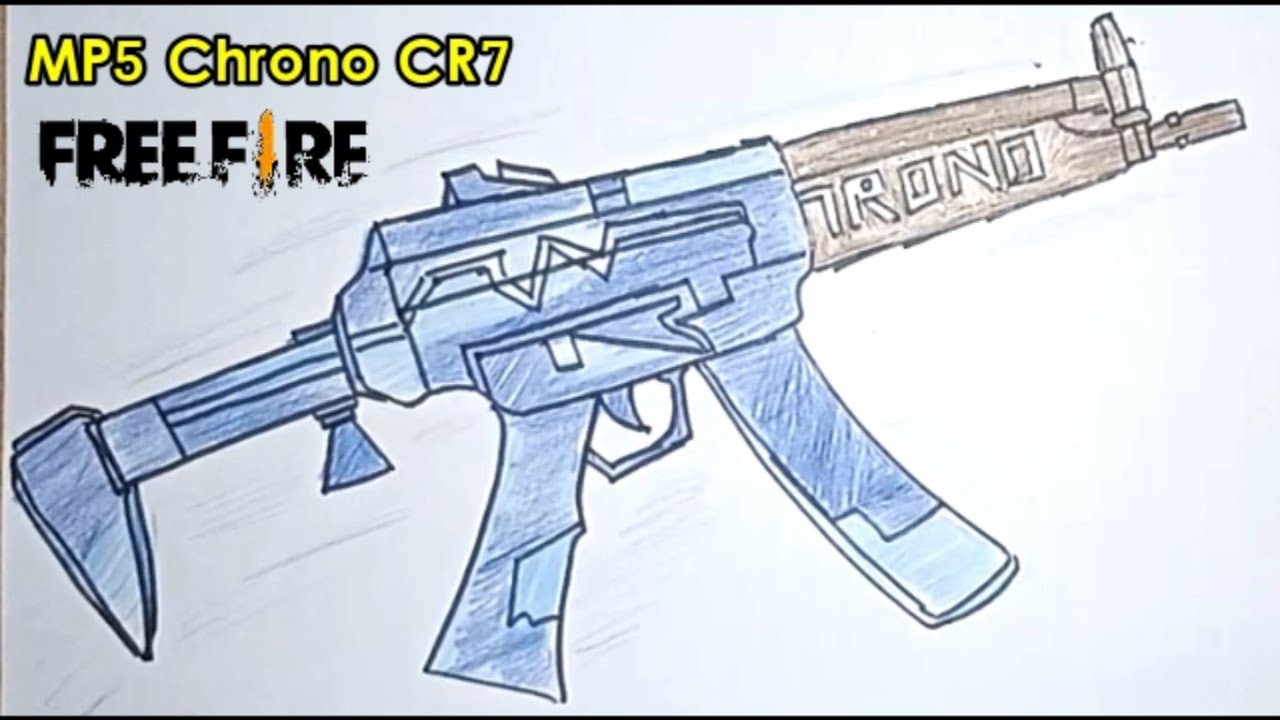 Cara Gambar Dan Mewarnai Senjata MP5 Chrono CR7 Free Fire YouTube