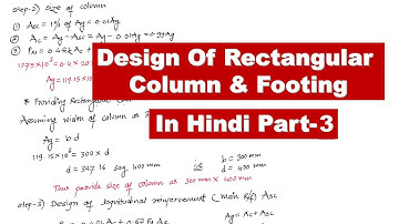 Design of rectangular column and footing Part 3 in Hindi