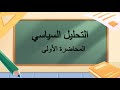 التحليل السياسي المحاضرة 1 اللقاءات التعليمية الفصل الأول 20251