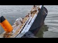 Titanic model sinks on the lake