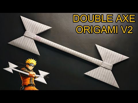 How To Make a Double Sided Paper Axe V2 🔥 | Easy Origami Weapon Tutorial