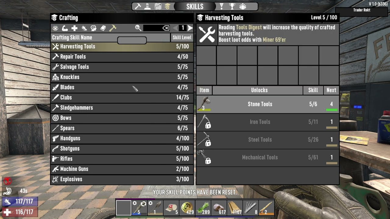 Unlearning Skills guide, how to reset / respec / refund your skill points - 7 Days To Die v1.0