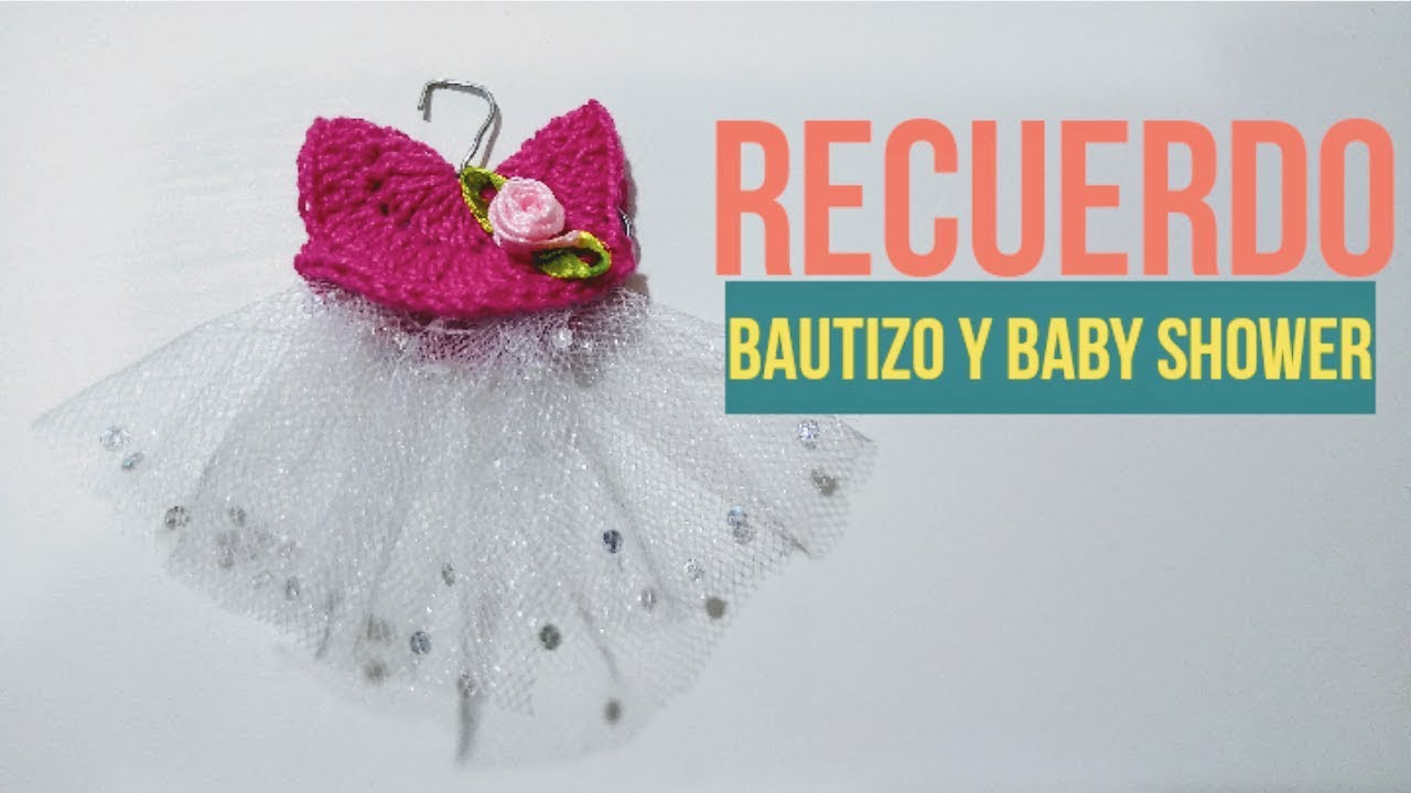 Aprende a tejer- Vestido para Recuerdo de Baby shower o Bautizo en CROCHET - Tutorial Paso a Paso