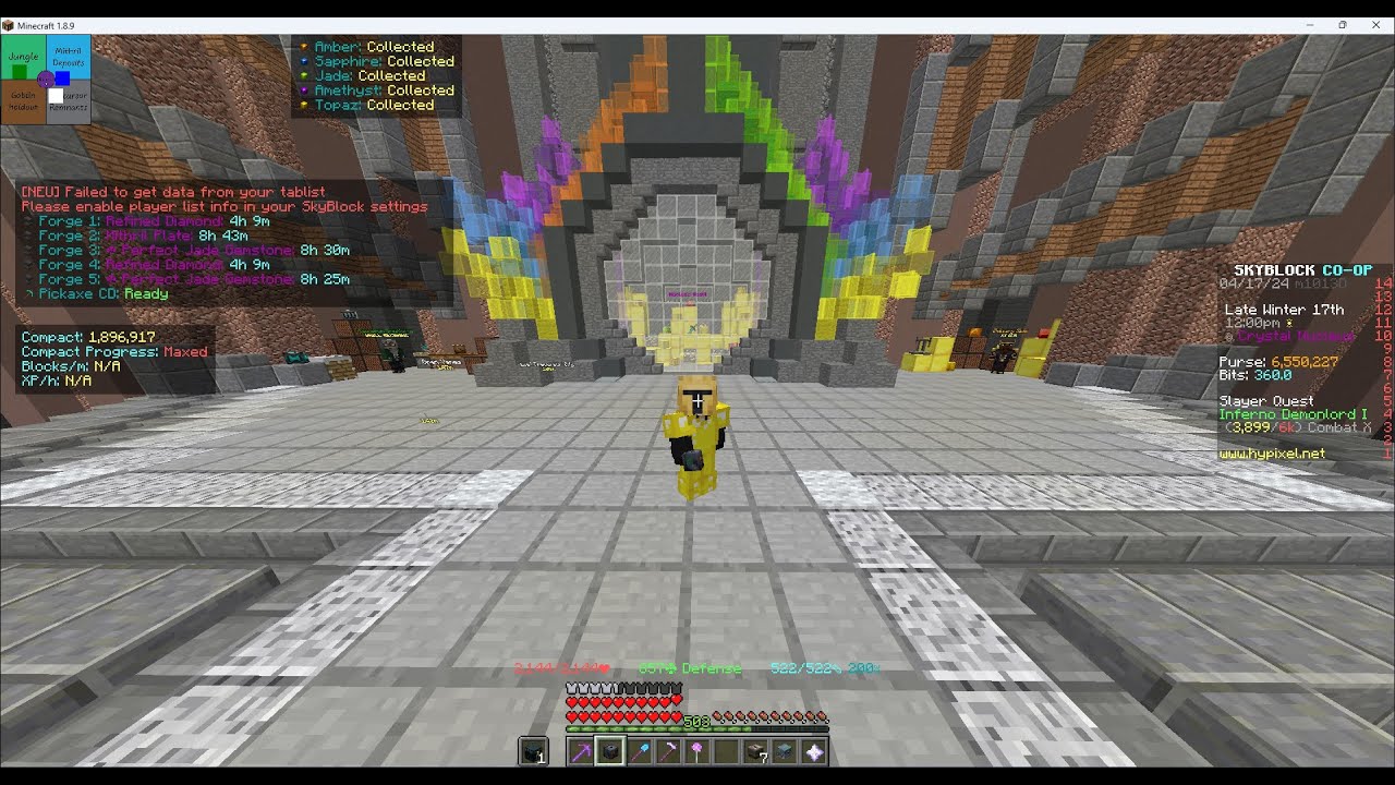 Grinding Crystal Hallows (Max Divans) |Hypixel SkyBlock Live