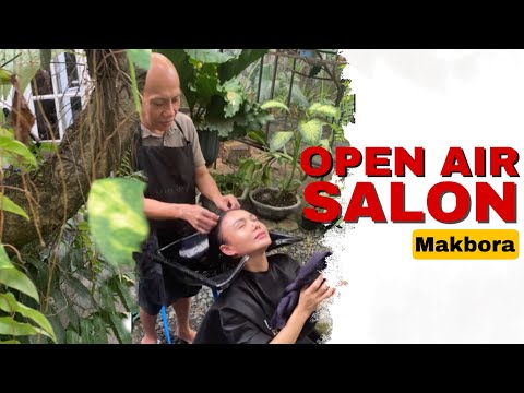 DYEING GRAY HAIR AT MAKBORA OPEN-AIR SALON #yunishara