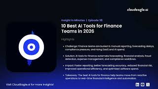 10 Best AI Tools for Finance Teams in 2026