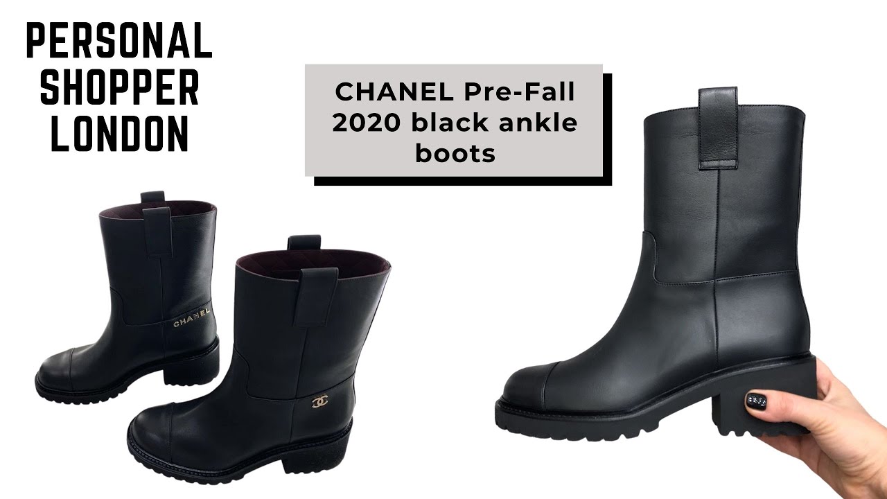 CHANEL Pre-Fall 2020 black ankle boots 