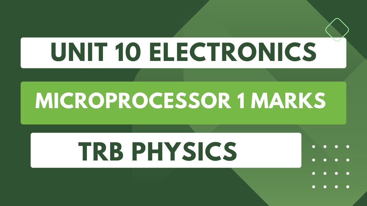 MICROPROCESSOR ONE MARKS 1 - YouTube