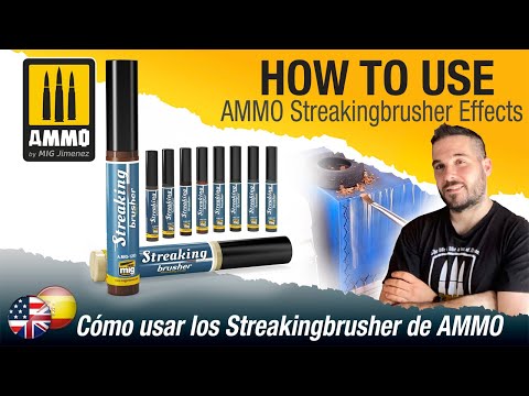 AMMO by Mig Jimenez - How to make STREAKING GRIME by Alexander Kutovenko 1  Photo Satin varnished surface. Using small brush (00 or 000) and Dark Brown  Wash drawing random vertical lines