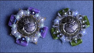 Tutorial: Button Brooch. Пуговица Брошь Орден.Part 1