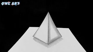 3d pyramid optical illusion drawing