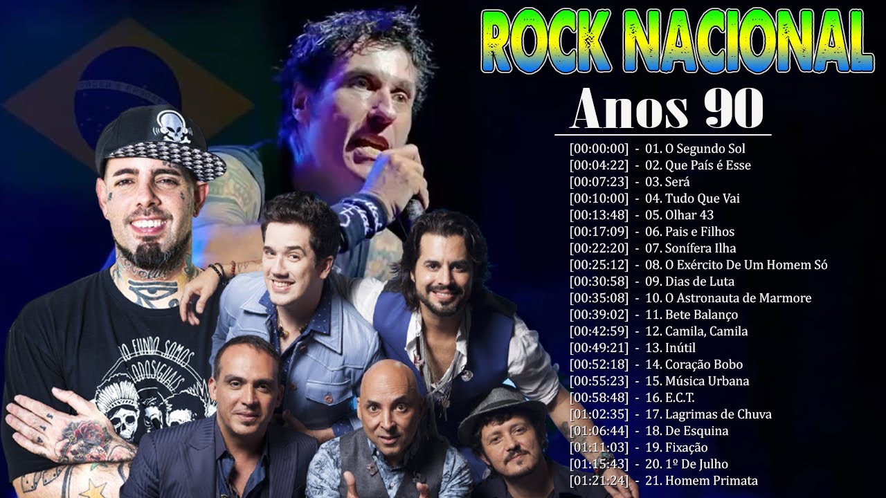 O MELHOR DO ROCK NACIONAL ANOS 90 ♫ Pop Rock Nacional ♫ Musicas Pop ...