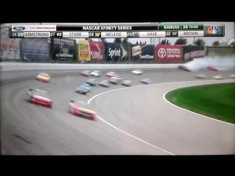 zachary quinto (LIVE) 2016 Kansas Lottery 300 Multi-Car CRASH