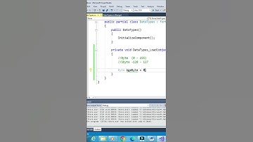 C# Byte and S Byte Data Types