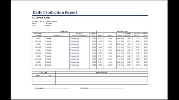 PRODUCTION STATUS REPORT TEMPLATE