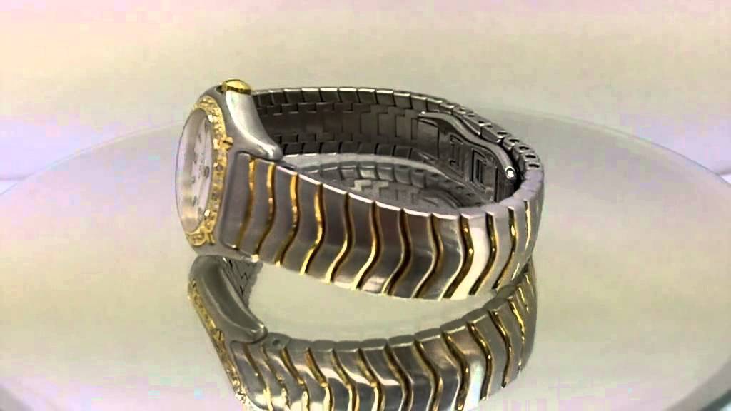 EBEL Classic Wave 18K Gold Diamond Bezel Stainless Steel Ladies Wrist Watch "PRE-OWNED"