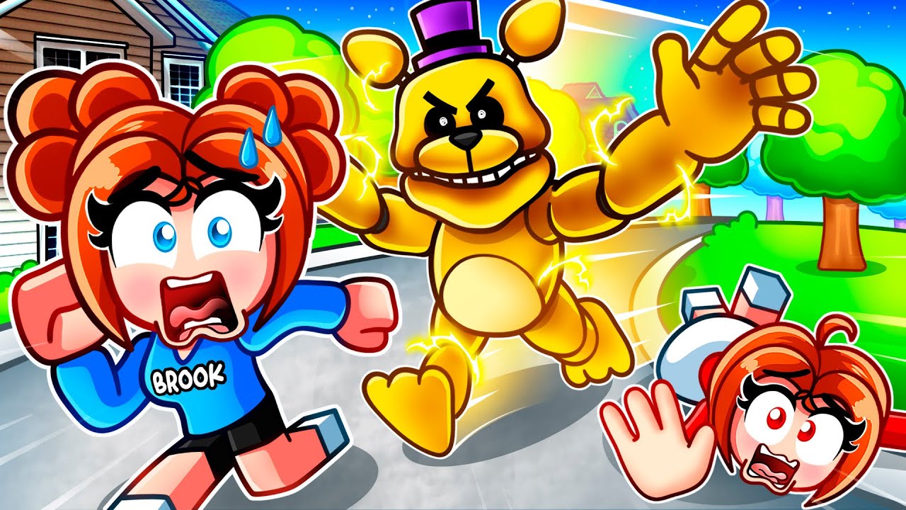 Escaping FAST FREDBEAR in Roblox With MY SISTER..