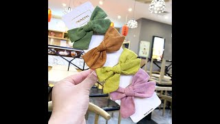 Cotton Solid Color Bowknot Hairpin For Children Simple Kids Hair Clip Bezel For Hair korea Sweet