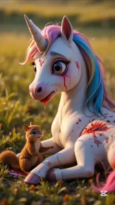 “A Unicorn in Pain… But He’s Not Alone 💔🦄🐿️” #shorts #funny #cute