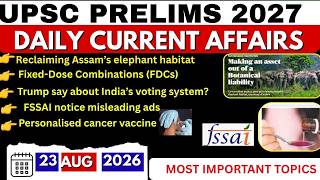 DAILY CURRENT AFFAIRS FOR UPSC 23 aUG