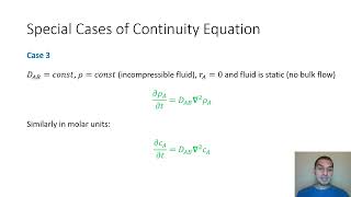 Mass transfer in English | 24 | Special cases of continuity equation