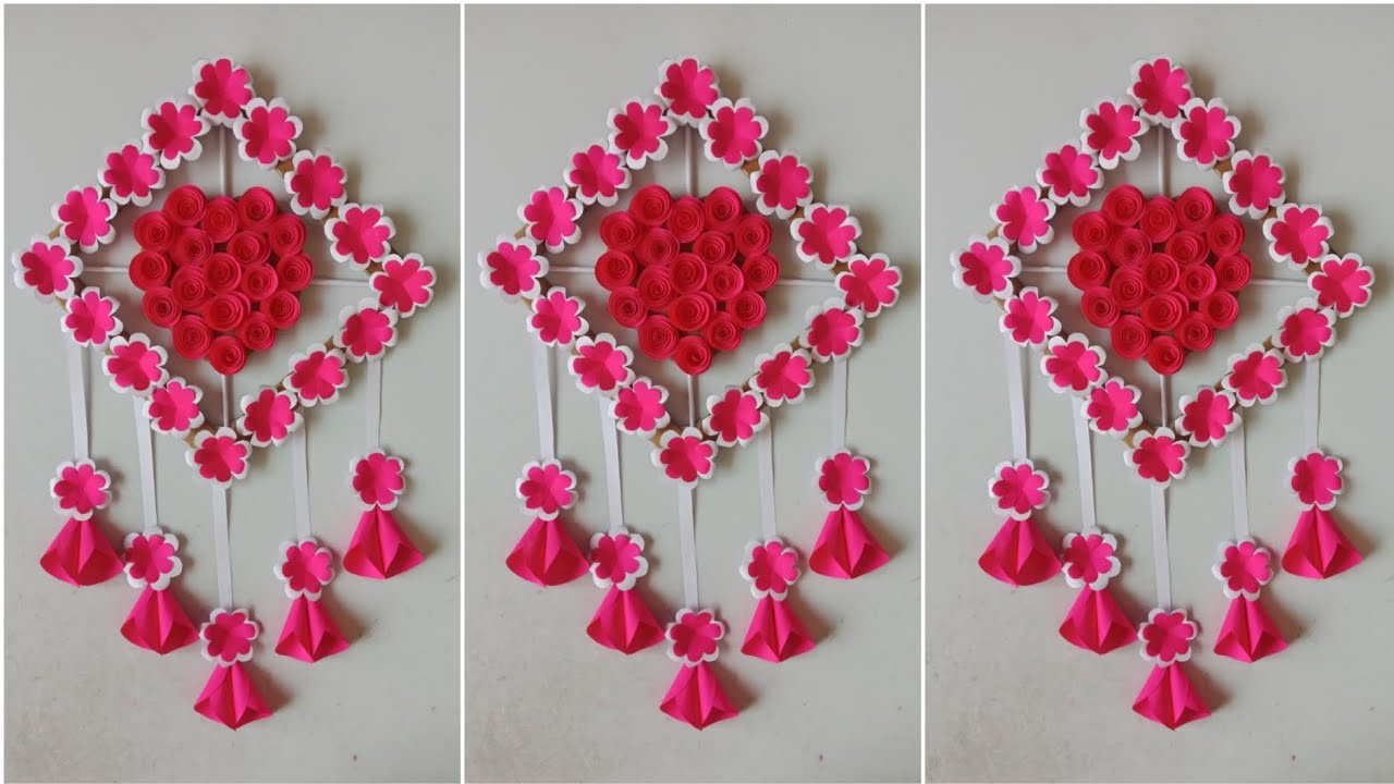 How To Make Beautiful Paper Flower Craft Ideas/Easy Handing Wall Home Decoration Craft /DIY Paper Fl