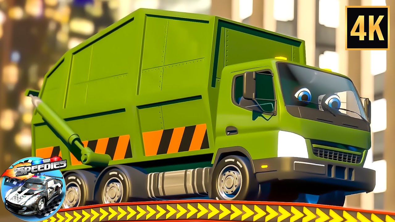 Wheels on the Garbage Truck Vehicle Rhyme + More Baby Songs for Kids