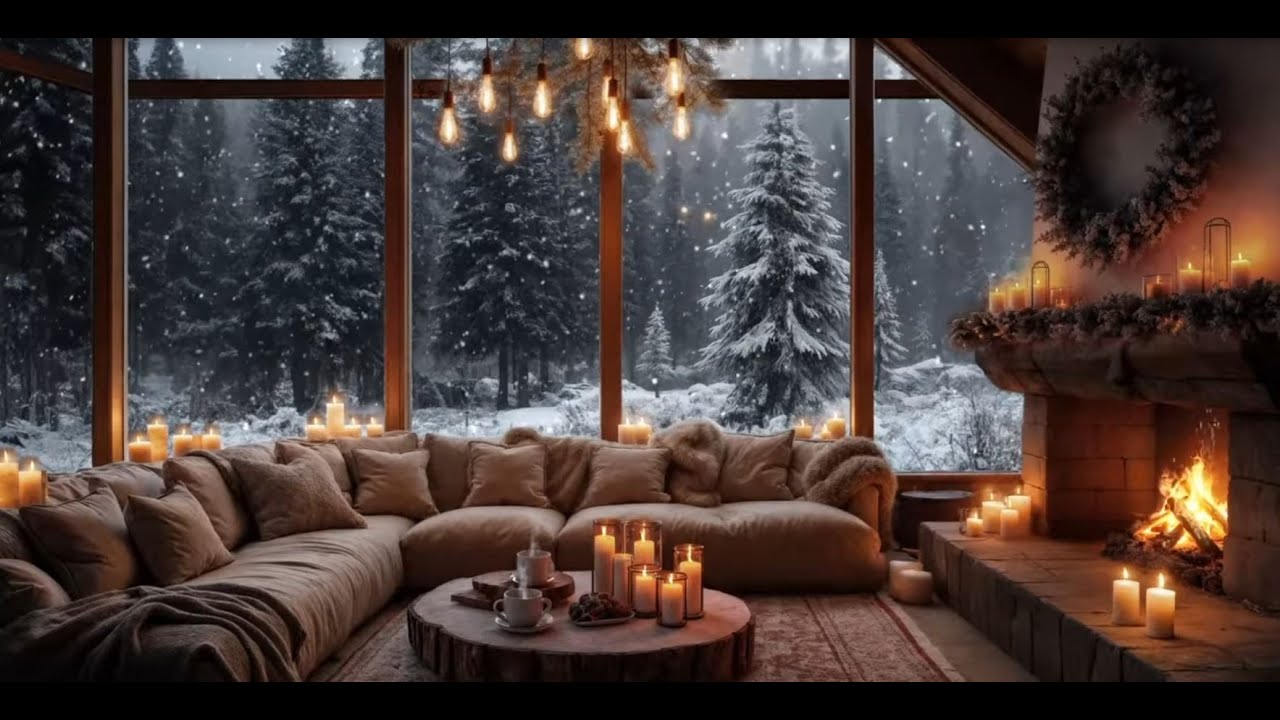 COZY WINTER AMBIANCE / FIREPLACE SOUND / RELAXING / FOCUS