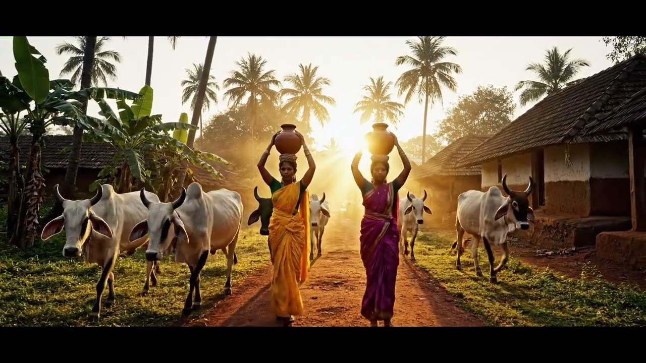 Morning Life in an Indian Village | Traditional Rural Scene