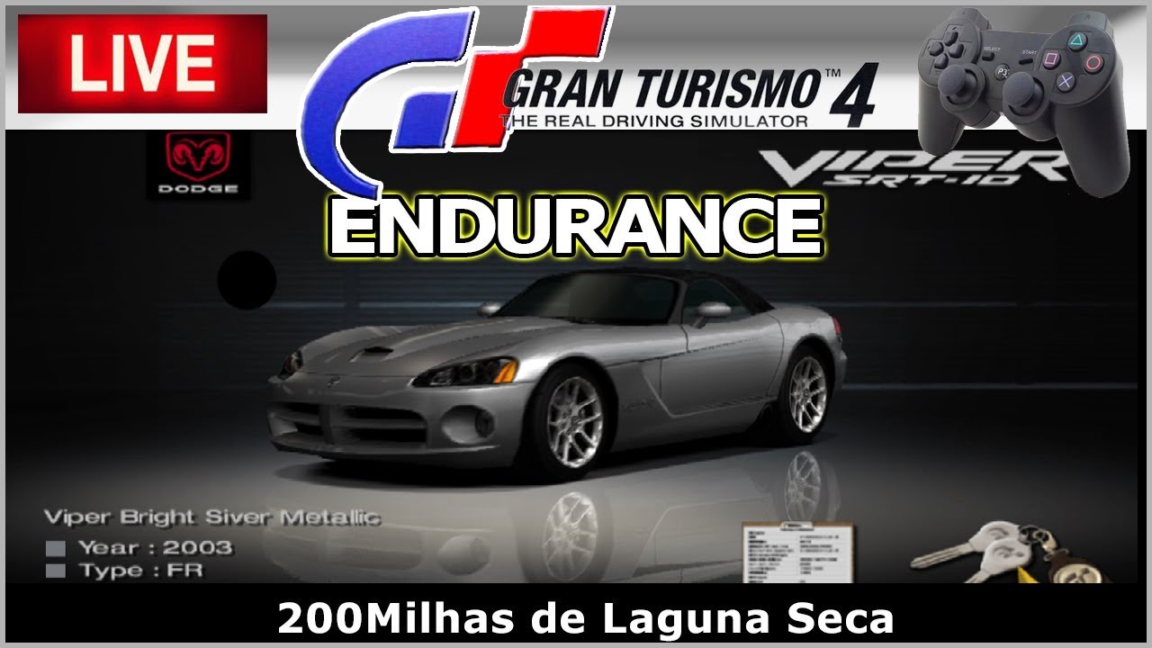 V10 em Laguna Seca - ENDURANCE -  Gran Turismo 4  AO VIVO