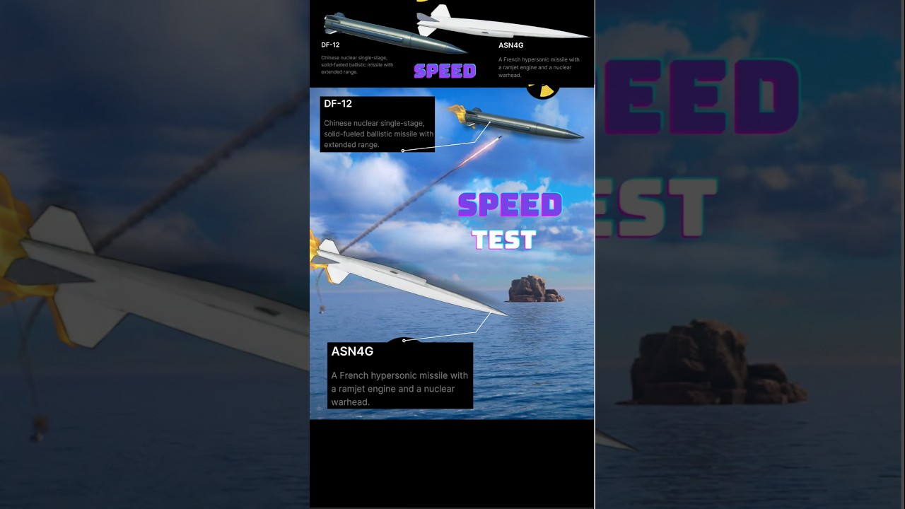 ASN4G Vs DF 12 Nuclear Missile Speed Comparison Racing 🔥 | Modern Warships 
