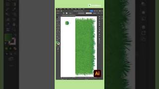 Create a grass effect texture 🌿 in ADOBE ILLUSTRATOR in second by intelkeen skills #shortsvideo
