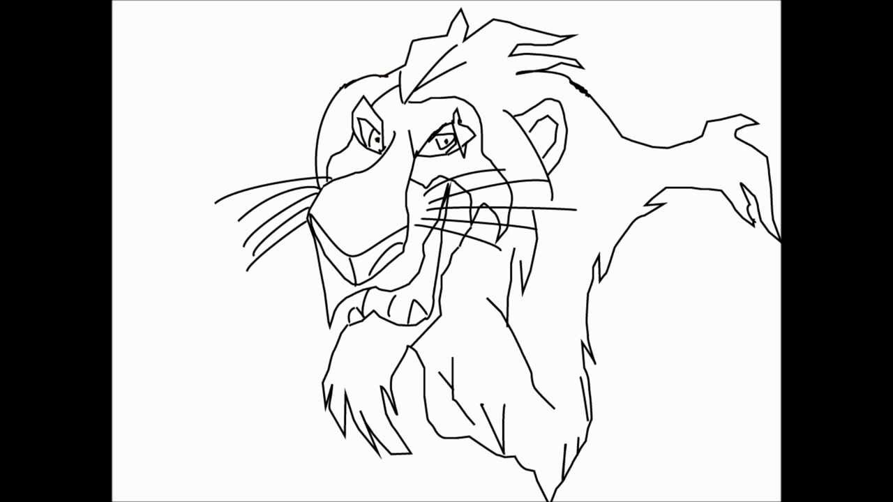 How to draw SCAR from the LION KING Step-by-step tutorial - YouTube