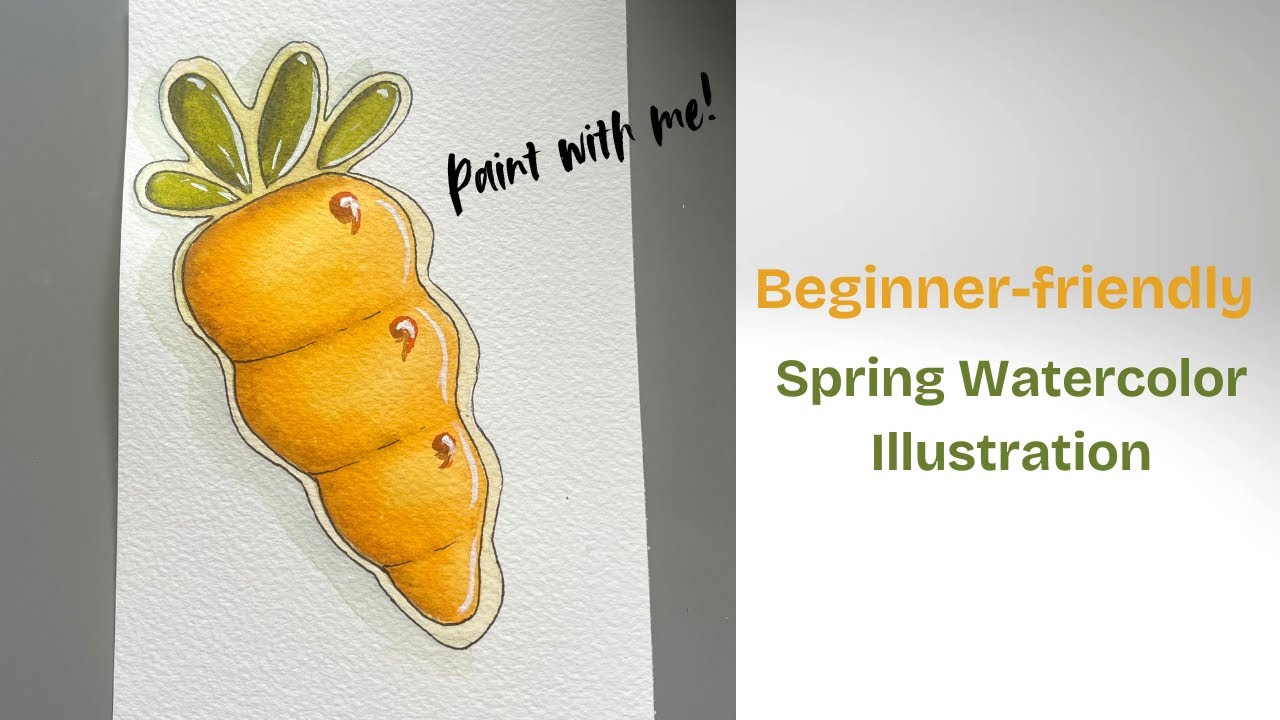 Watercolor Carrot Cookies - Easy Spring Cookie Decorating Ideas