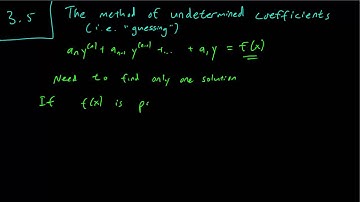 3.5 Method of Undetermined Coefficients