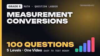 Grade 5 Measurement Conversions: 100 Practice Questions, Easy to Hard | Question Ladder
