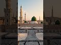 “Beautiful Madinah Sharif, Masjid Nabawi with the green dome, peaceful Islamic atmosphere,