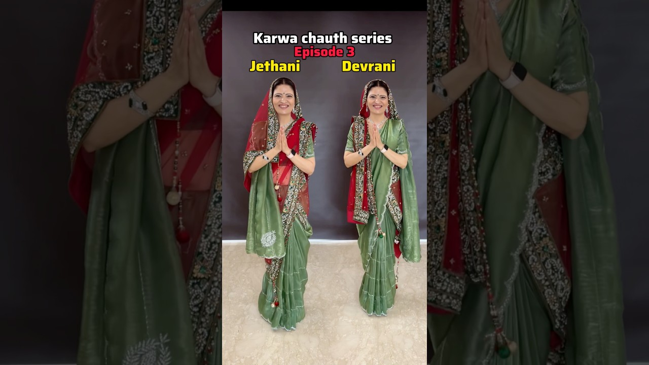 Elegant green saree drape for a graceful karwa chauth  🌿✨ saree @knotsof_india