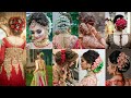 Beautiful Bridal Hairstyle || bun with flowers || latest bridal bun hairstyle with flowers | bridal