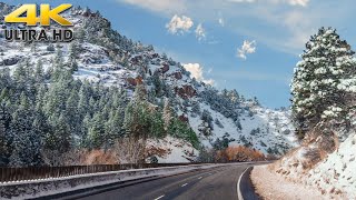 2 Hours of Scenic Driving Across Utah's Rocky Mountains in Snow & Rain 4K