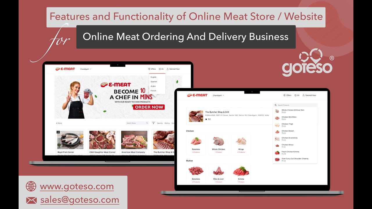 Meat Website Demo || Meat Delivery App Development Solutions By Goteso